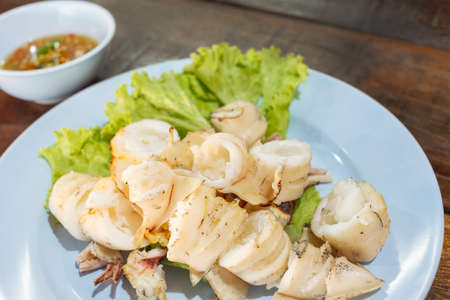 Grilled Squid on dish