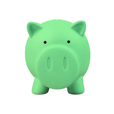 Piggy bank on white backgroundの写真素材