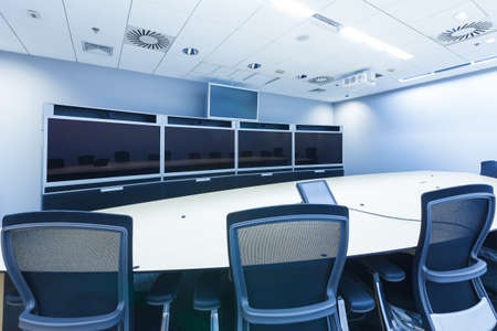 teleconferencing, video conference and telepresence business meeting roomの写真素材