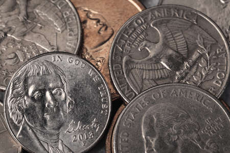 Group of US American coin with wording in God we trust