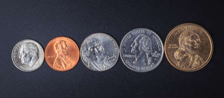 Group of US American coin with wording in God we trust respectively