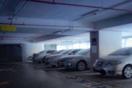 Abstract background of car parking, shallow depth of focusのeditorial素材