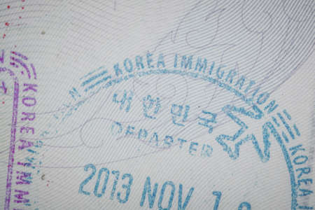 admitted stamp of Korea Visa for immigration travel conceptの写真素材