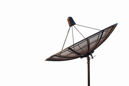 satellite dish antenna radar isolated on white backgroundの写真素材