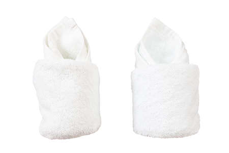 white towel for spa isolate backgroundの写真素材