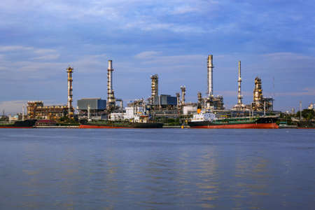 Oil refinery, business industry factory concept can use as backgroundの写真素材
