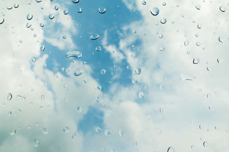 rain and water drops background, selective focusの写真素材