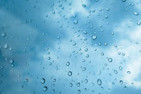 rain and water drops background, selective focusの写真素材