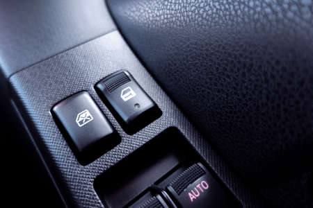 Window button control electric for vehicle car closeup, transport conceptの写真素材
