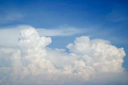 cloudy sky and blue clear sky clouds backgroundの写真素材