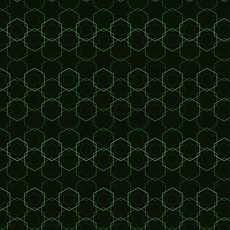Seamless pattern with hexagons. Vector illustration. Green background.