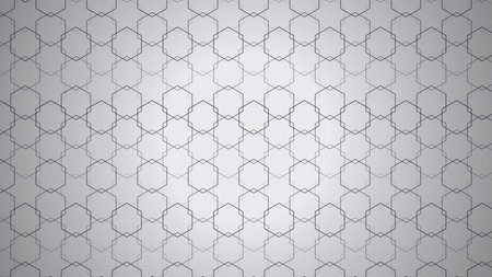 Seamless abstract geometric pattern featuring interconnected hexagons and diamond shapes on a subtle light gray gradient background. Ideal for modern design or minimalist backdrops.の写真素材