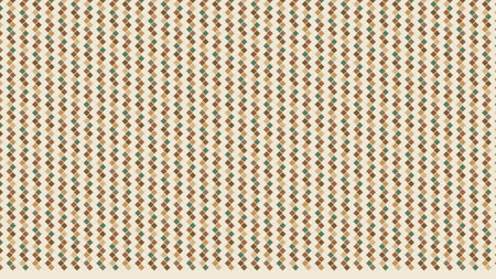 A seamless geometric pattern featuring small diamond shapes in earthy tones of brown, beige, and green, against a light cream background. Ideal for textiles, digital backgrounds, or decorative elements.の写真素材