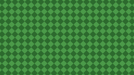 Seamless geometric background featuring a repeating pattern of dark and light green diamonds or rhombuses. Ideal for abstract, festive, or graphic design projects.の写真素材