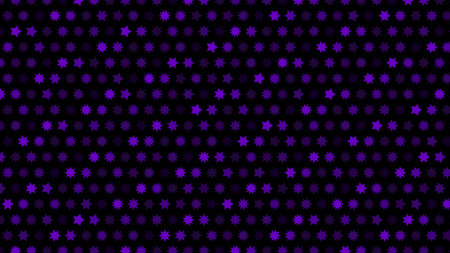 An abstract seamless pattern featuring numerous purple stars of various shades against a solid black background, creating a decorative and repeating design suitable for backgrounds and digital art.の写真素材