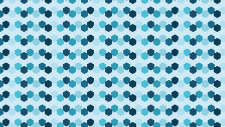 Seamless geometric pattern. Abstract background with blue hexagons.の写真素材
