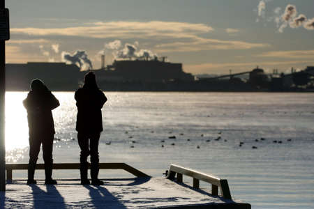 Cool Morning At The Lakeの写真素材