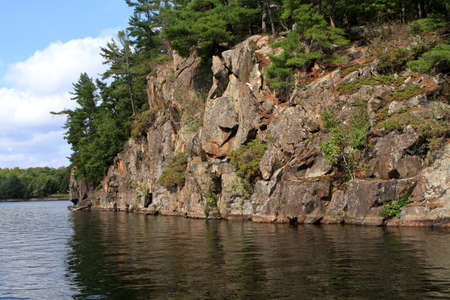 Northern rock wall shorelineの写真素材
