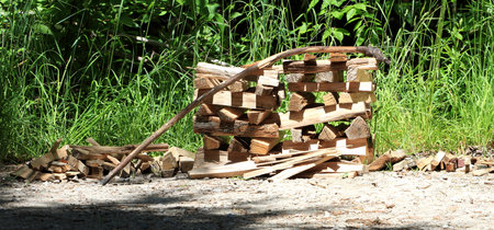 stacked firewood ready for a great fire camping