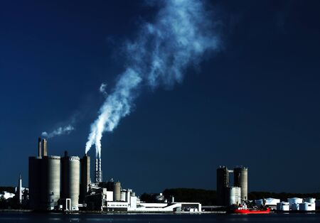 Industrial harbour scenery from Aalborg, Denmarkの写真素材