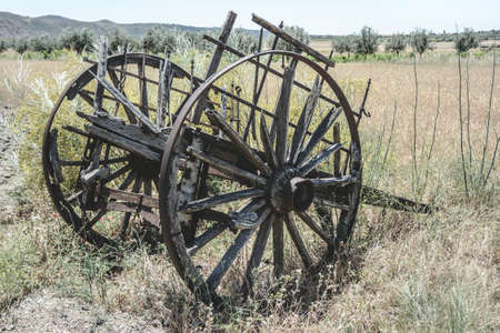 Rustic oxcart の写真素材