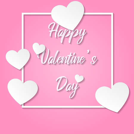background with white hearts for valentine's dayのイラスト素材
