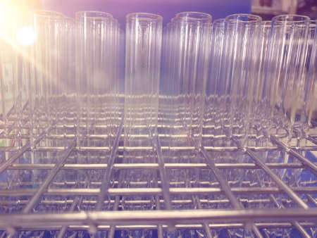 Ground floor science experiment with glass tag With chemicals to make chemical reactionsの写真素材