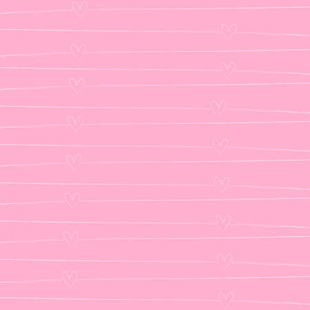 Happy valentines day and weeding design elements. Vector illustration. Pink Background With Ornaments, Hearts. Doodles and curls. Be my Valentineのイラスト素材