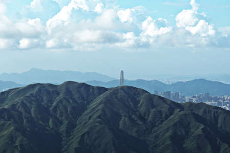 Overlook the mountain sceneryの写真素材