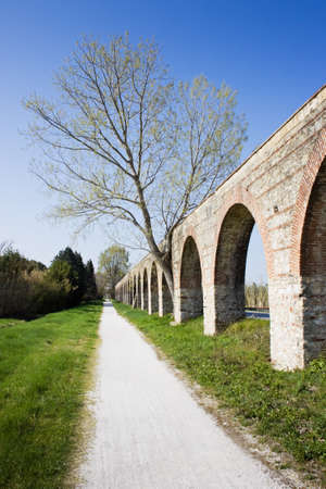Country Road along a Roman aqueductの写真素材