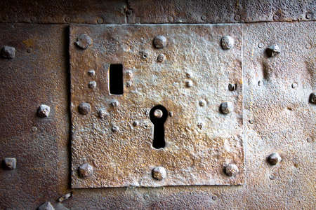 An old medieval keyholeの写真素材