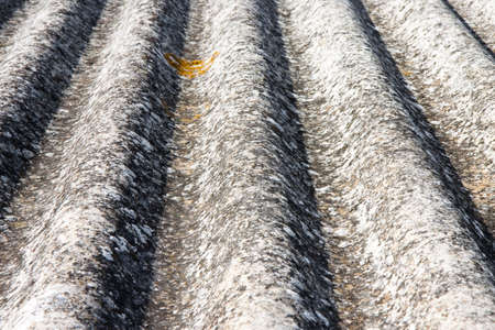Dangerous asbestos roof - Medical studies have shown That the asbestos particles can cause cancerの写真素材
