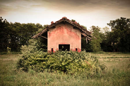 Old abandoned farm structures of the 19th centuryの写真素材