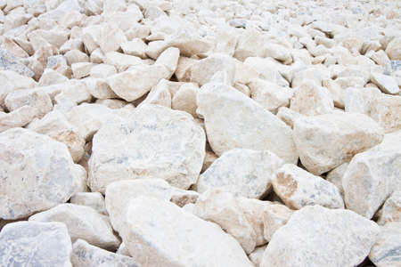 Expanse of white gravel. Useful image as backgroundの写真素材