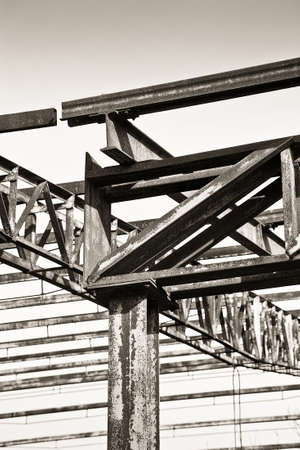 Old iron structure of an old abandoned factory of nineteenth century