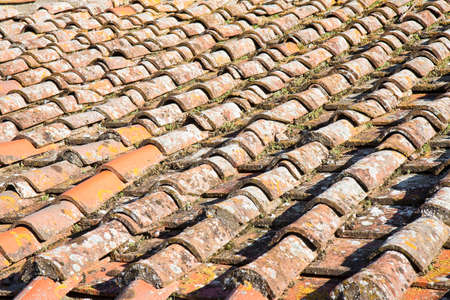 Detail of a Tuscany roof viewed from aboveの写真素材