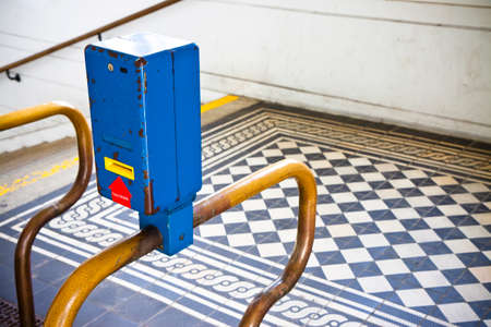 Colored obliterator in a old Viennese metro railwayの写真素材