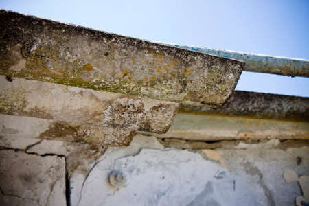Dangerous asbestos roof - Medical studies have shown that the asbestos particles can cause cancerの写真素材