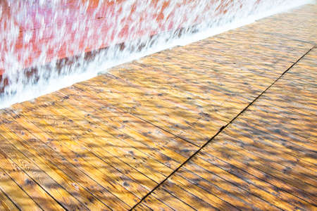 Water jets of a modern fountain - East district, Lisbon, Portugalの写真素材
