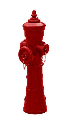 Red hydrant on white background for easy selectionの写真素材