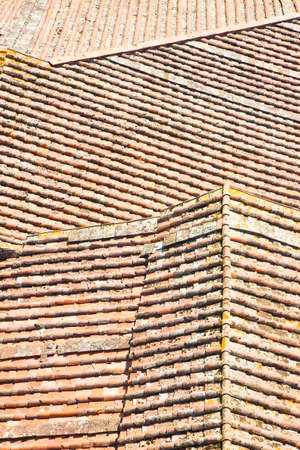 Detail of a Tuscany roof viewed from aboveの写真素材