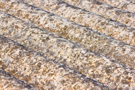 Dangerous asbestos roof - one of the most dangerous materials in the construction industryの写真素材