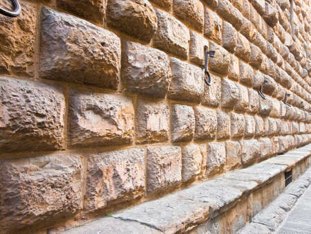 Detail of the Medici Riccardi's Palace stone wall in Florence: a magnificent example of Renaissance...
