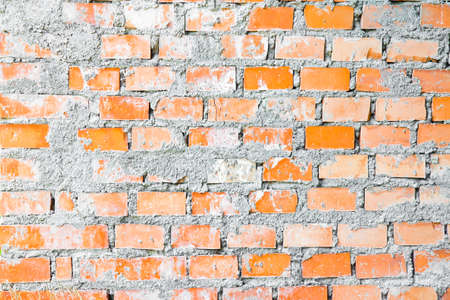 Detail of a new brick wall without plasterの写真素材