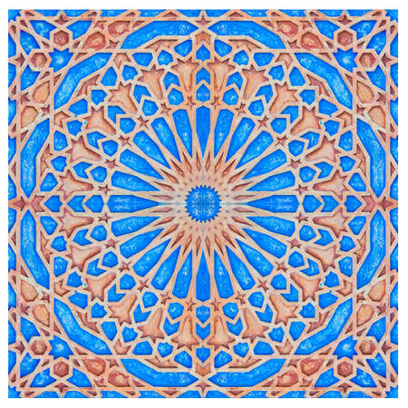 Frame design with red and blue arabic style decoration - seamless texture