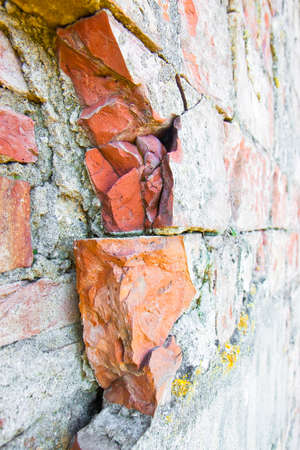 Old damaged brick wall - concept image
