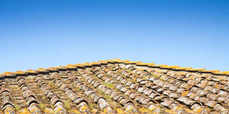 Detail of a Tuscany roof viewed from aboveの写真素材