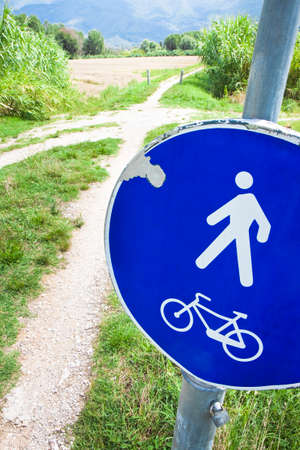 Bike path in Tuscany countrysideの写真素材
