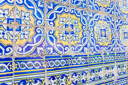 Typical Portuguese decorations with colored ceramic tiles - perspective viewの写真素材