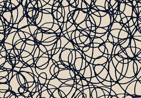 Black doodle background on beige paper - concept image.